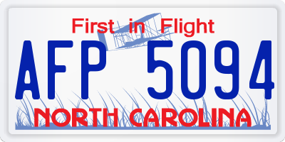 NC license plate AFP5094