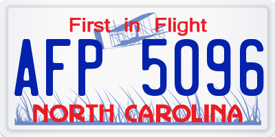 NC license plate AFP5096