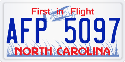 NC license plate AFP5097