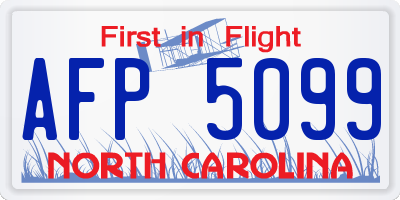 NC license plate AFP5099