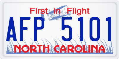 NC license plate AFP5101