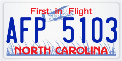 NC license plate AFP5103