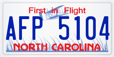 NC license plate AFP5104