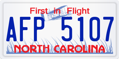 NC license plate AFP5107