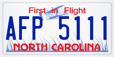 NC license plate AFP5111