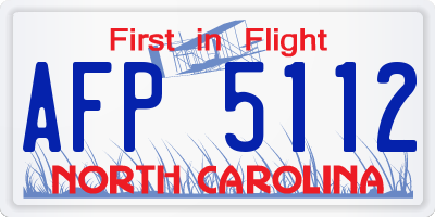 NC license plate AFP5112