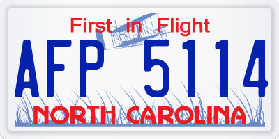 NC license plate AFP5114