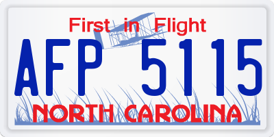 NC license plate AFP5115