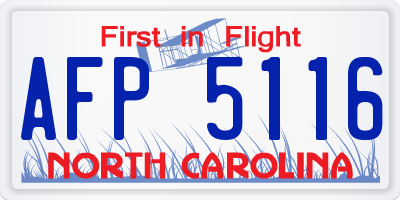 NC license plate AFP5116