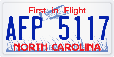 NC license plate AFP5117