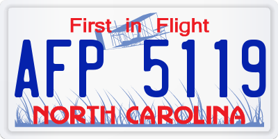 NC license plate AFP5119