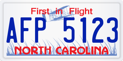NC license plate AFP5123