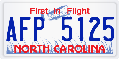 NC license plate AFP5125
