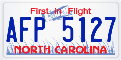 NC license plate AFP5127