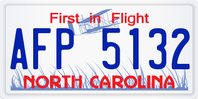 NC license plate AFP5132