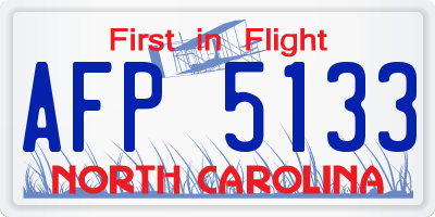NC license plate AFP5133