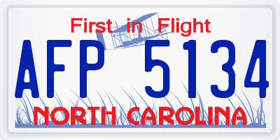 NC license plate AFP5134