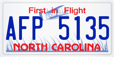 NC license plate AFP5135