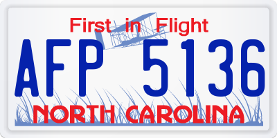 NC license plate AFP5136