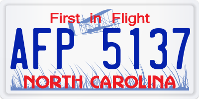 NC license plate AFP5137