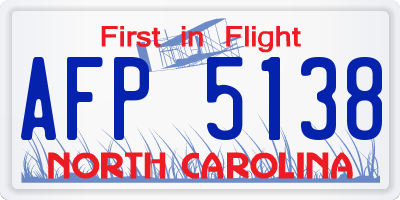 NC license plate AFP5138