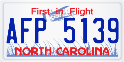 NC license plate AFP5139