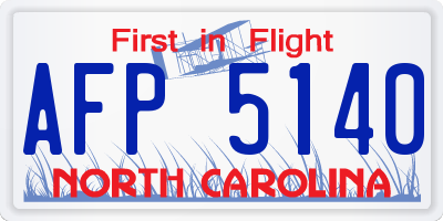 NC license plate AFP5140