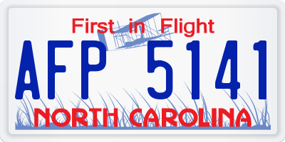 NC license plate AFP5141