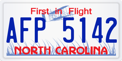 NC license plate AFP5142