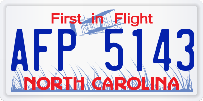 NC license plate AFP5143
