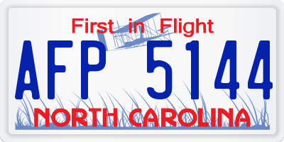 NC license plate AFP5144