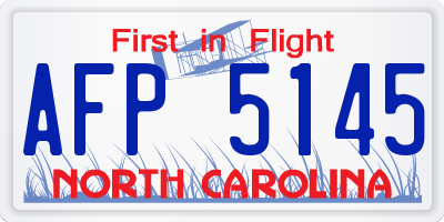 NC license plate AFP5145
