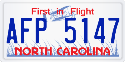 NC license plate AFP5147