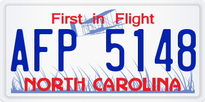 NC license plate AFP5148