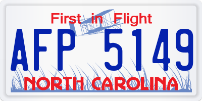 NC license plate AFP5149