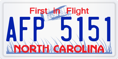 NC license plate AFP5151