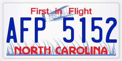 NC license plate AFP5152