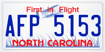 NC license plate AFP5153