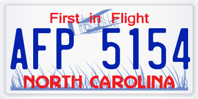 NC license plate AFP5154