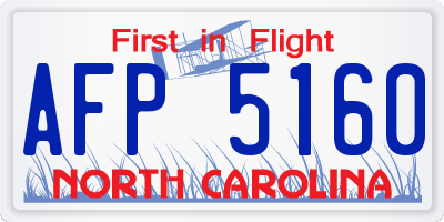 NC license plate AFP5160
