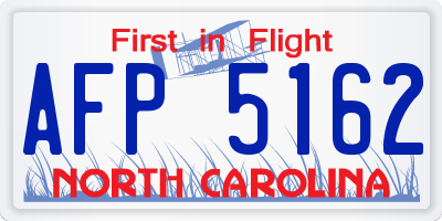 NC license plate AFP5162