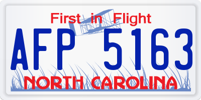 NC license plate AFP5163