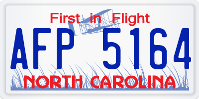NC license plate AFP5164
