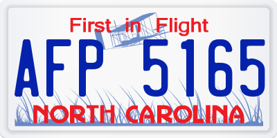 NC license plate AFP5165