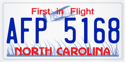 NC license plate AFP5168