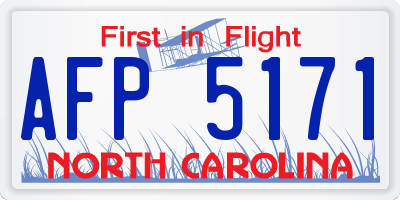 NC license plate AFP5171