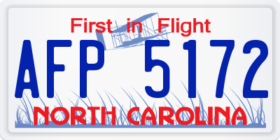 NC license plate AFP5172