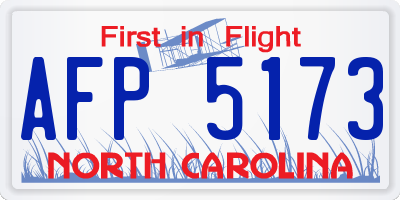 NC license plate AFP5173