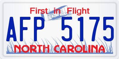 NC license plate AFP5175
