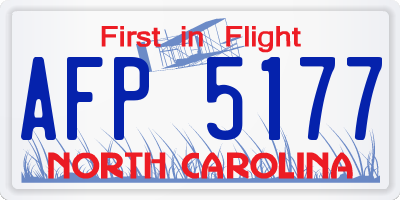 NC license plate AFP5177